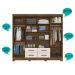 Guarda Roupa Casal 8 portas espelho 4 gavetas Castanho Wood / Baunilha San Lorenzo Plus - Moval