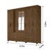 Guarda Roupa Casal 8 portas espelho 4 gavetas Castanho Wood San Lorenzo Plus - Moval