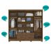 Guarda Roupa Casal 8 portas espelho 4 gavetas San Lorenzo Plus - Castanho Wood