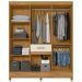 Guarda Roupa Casal 8P Espelho 165 cm Portugal Freijo Off White Moval