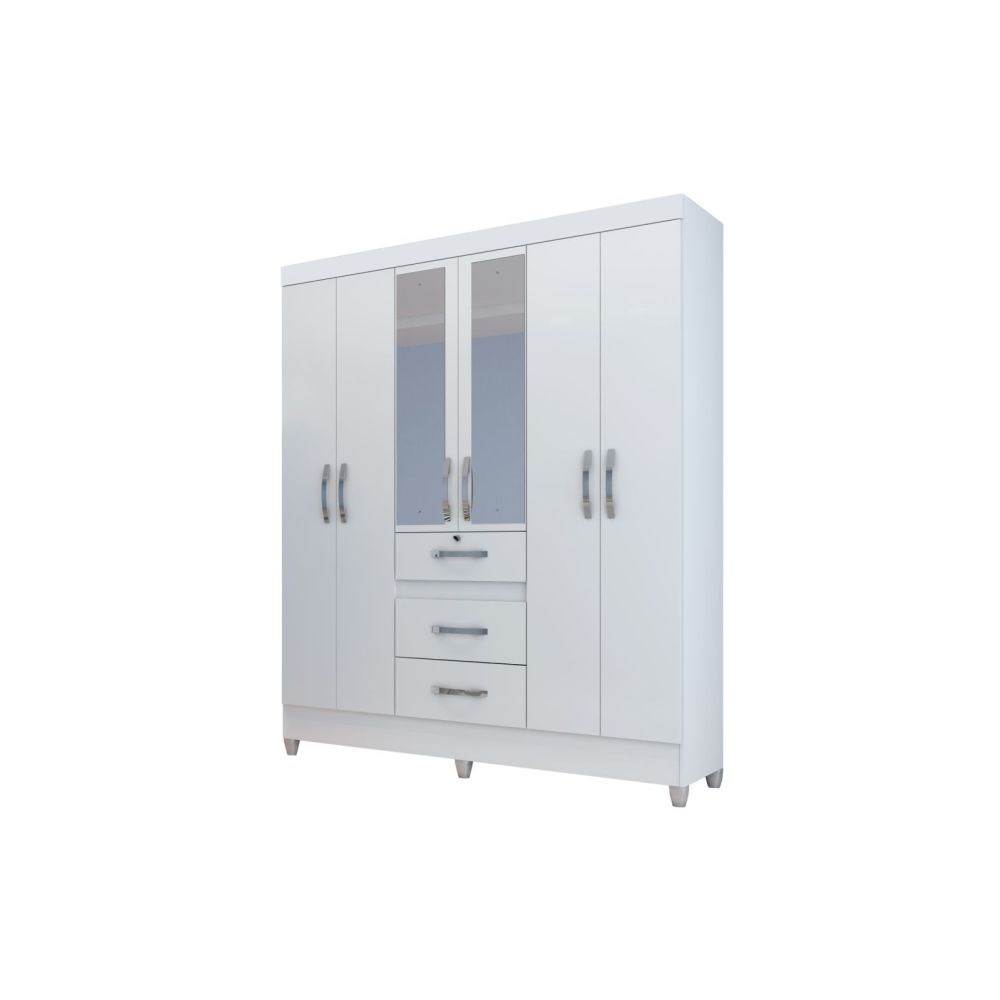 Guarda Roupa Casal Itatiba 6 Portas Branco - Moval