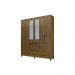 Guarda Roupa Casal Itatiba 6 Portas Castanho Wood - Moval