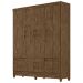 Guarda Roupa Casal MS912 6P 165 cm Castanho Wood Moval