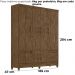 Guarda Roupa Casal MS912 6P 165 cm Castanho Wood Moval