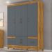 Guarda Roupa Casal MS912 6P 165 cm Freijo Cinza Moval