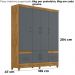 Guarda Roupa Casal MS912 6P 165 cm Freijo Cinza Moval