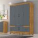 Guarda Roupa Casal MS912 6P 165 cm Freijo Cinza Moval