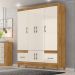 Guarda Roupa Casal MS912 6P 165 cm Freijo Off White Moval