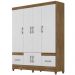 Guarda Roupa Casal MS912 6P 165 cm Naturale Branco Moval