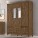 Guarda Roupa Casal MS912 6P Espelho 165 cm Castanho Wood Moval