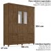 Guarda Roupa Casal MS912 6P Espelho 165 cm Castanho Wood Moval