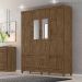 Guarda Roupa Casal MS912 6P Espelho 165 cm Castanho Wood Moval