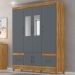 Guarda Roupa Casal MS912 6P Espelho 165 cm Freijo Cinza Moval