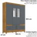 Guarda Roupa Casal MS912 6P Espelho 165 cm Freijo Cinza Moval