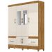 Guarda Roupa Casal MS912 6P Espelho 165 cm Freijo Off White Moval