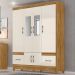 Guarda Roupa Casal MS912 6P Espelho 165 cm Freijo Off White Moval
