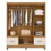 Guarda Roupa Casal MS912 6P Espelho 165 cm Freijo Off White Moval