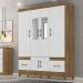Guarda Roupa Casal MS912 6P Espelho 165 cm Naturale Branco Moval