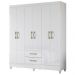Guarda Roupa Casal Panama 6P 153 cm Branco Moval