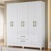 Guarda Roupa Casal Panama 6P 153 cm Branco Moval