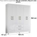 Guarda Roupa Casal Panama 6P 153 cm Branco Moval