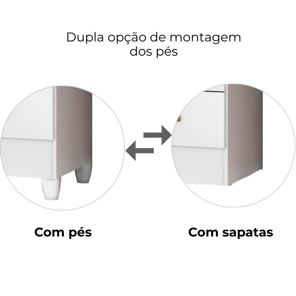 Guarda Roupa Casal Panama 6P 153 cm Branco Moval