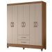 Guarda Roupa Casal Panama 6P 153 cm Carvalho Fendi Moval