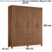 Guarda Roupa Casal Panama 6P 153 cm Carvalho Moval