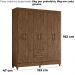 Guarda Roupa Casal Panama 6P 153 cm Castanho Wood Moval