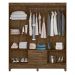 Guarda Roupa Casal Panama 6P 153 cm Castanho Wood Moval