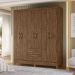 Guarda Roupa Casal Panama 6P 153 cm Castanho Wood Moval