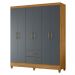 Guarda Roupa Casal Panama 6P 153 cm Freijo Cinza Moval