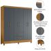 Guarda Roupa Casal Panama 6P 153 cm Freijo Cinza Moval