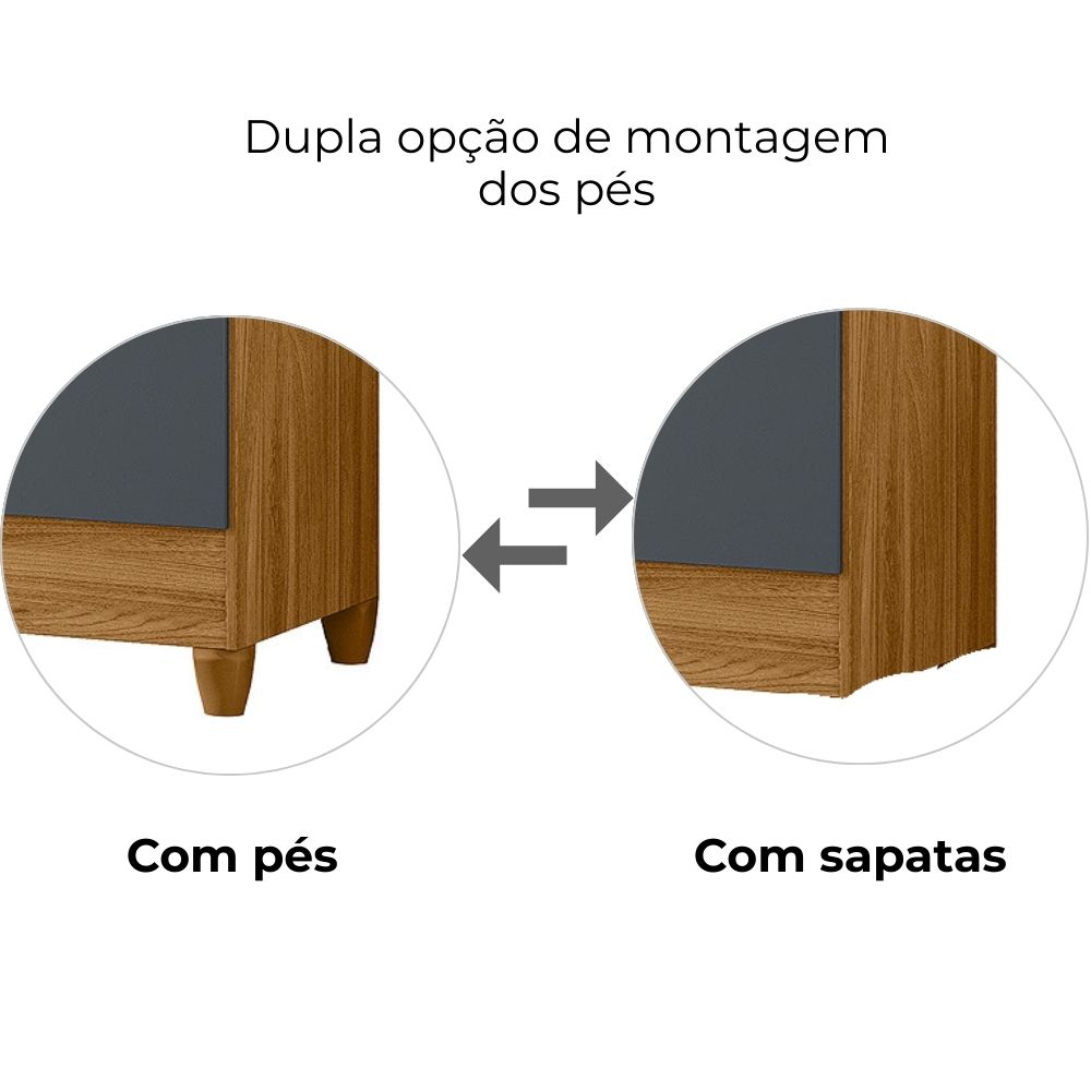 Guarda Roupa Casal Panama 6P 153 cm Freijo Cinza Moval