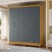 Guarda Roupa Casal Panama 6P 153 cm Freijo Cinza Moval