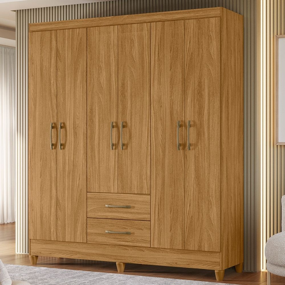 Guarda Roupa Casal Panama 6P 153 cm Freijo Moval