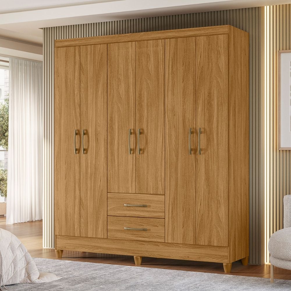 Guarda Roupa Casal Panama 6P 153 cm Freijo Moval