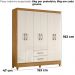 Guarda Roupa Casal Panama 6P 153 cm Freijo Off White Moval