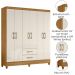 Guarda Roupa Casal Panama 6P 153 cm Freijo Off White Moval