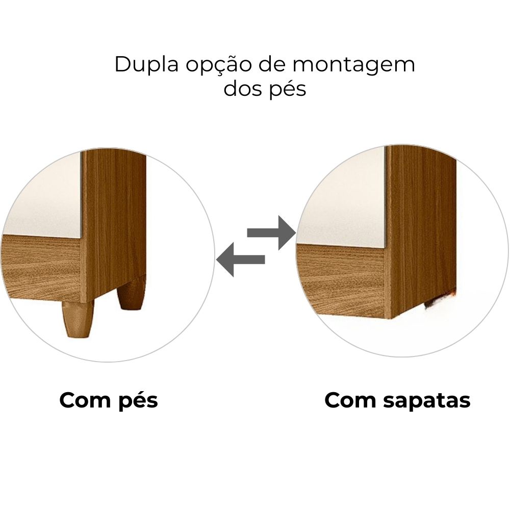 Guarda Roupa Casal Panama 6P 153 cm Freijo Off White Moval