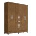 Guarda Roupa Casal Portugal 8 Portas Castanho Wood - Moval