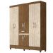 Guarda Roupa Casal Portugal 8 Portas Castanho/Avelã Wood - Moval