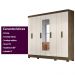 Guarda Roupa Casal com 8 portas com espelho 4 gavetas Diplomata - Castanho Wood / Baunilha