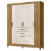 Guarda Roupa Malta Quarto Casal com 6 Portas e 2 Gavetas Freijo/Off White