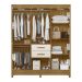 Guarda Roupa Malta Quarto Casal com 6 Portas e 2 Gavetas Freijo/Off White