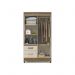 Guarda Roupa Solteiro 04 Portas Madri Castanho Wood - Moval
