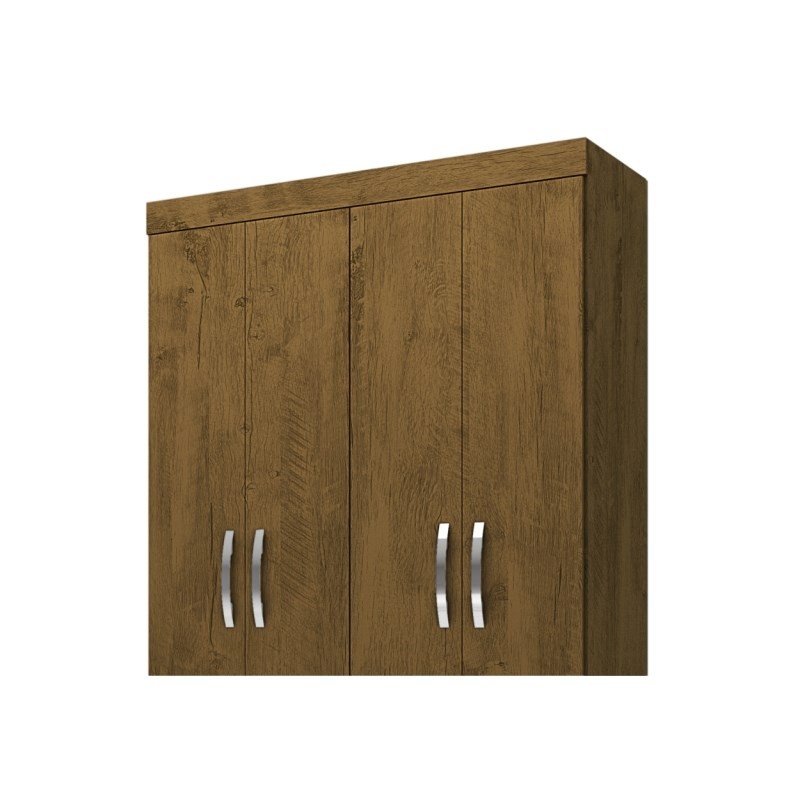 Guarda Roupa Solteiro 04 Portas Madri Castanho Wood - Moval