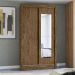Guarda Roupa Solteiro 2 Portas deslizantes com Espelho Castanho Wood Natal - Moval