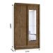 Guarda Roupa Solteiro 2 Portas deslizantes com Espelho Castanho Wood Natal - Moval