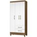 Guarda Roupa Solteiro 3 Portas 9510 Naturale Branco Moval
